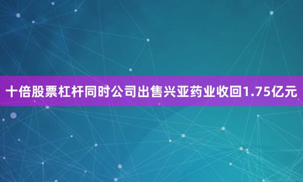 十倍股票杠杆同时公司出售兴亚药业收回1.75亿元