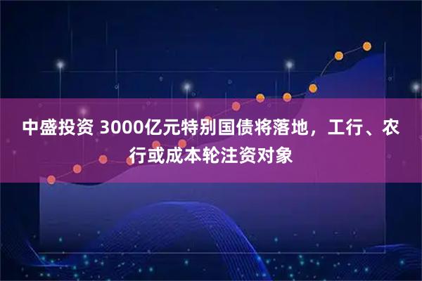 中盛投资 3000亿元特别国债将落地，工行、农行或成本轮注资对象